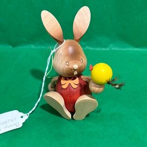 Handmade handcrafted import from Germany Kuhnert bunny w/birdie
